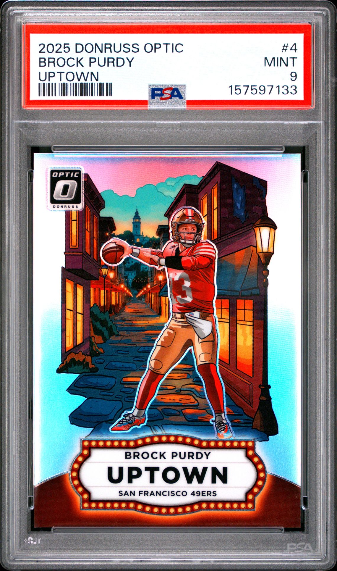 2025 Panini Donruss Optic Uptown Brock Purdy #4 Mint 9 front