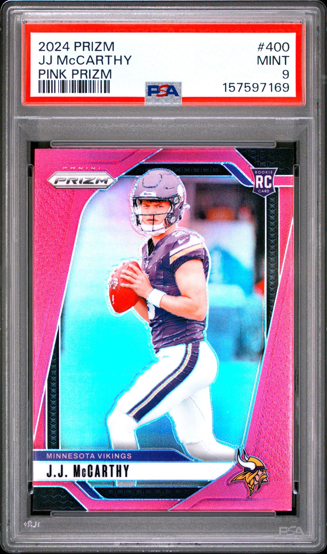 2024 Panini Prizm Jj Mccarthy #400 (Pink Prizm) Mint 9 front