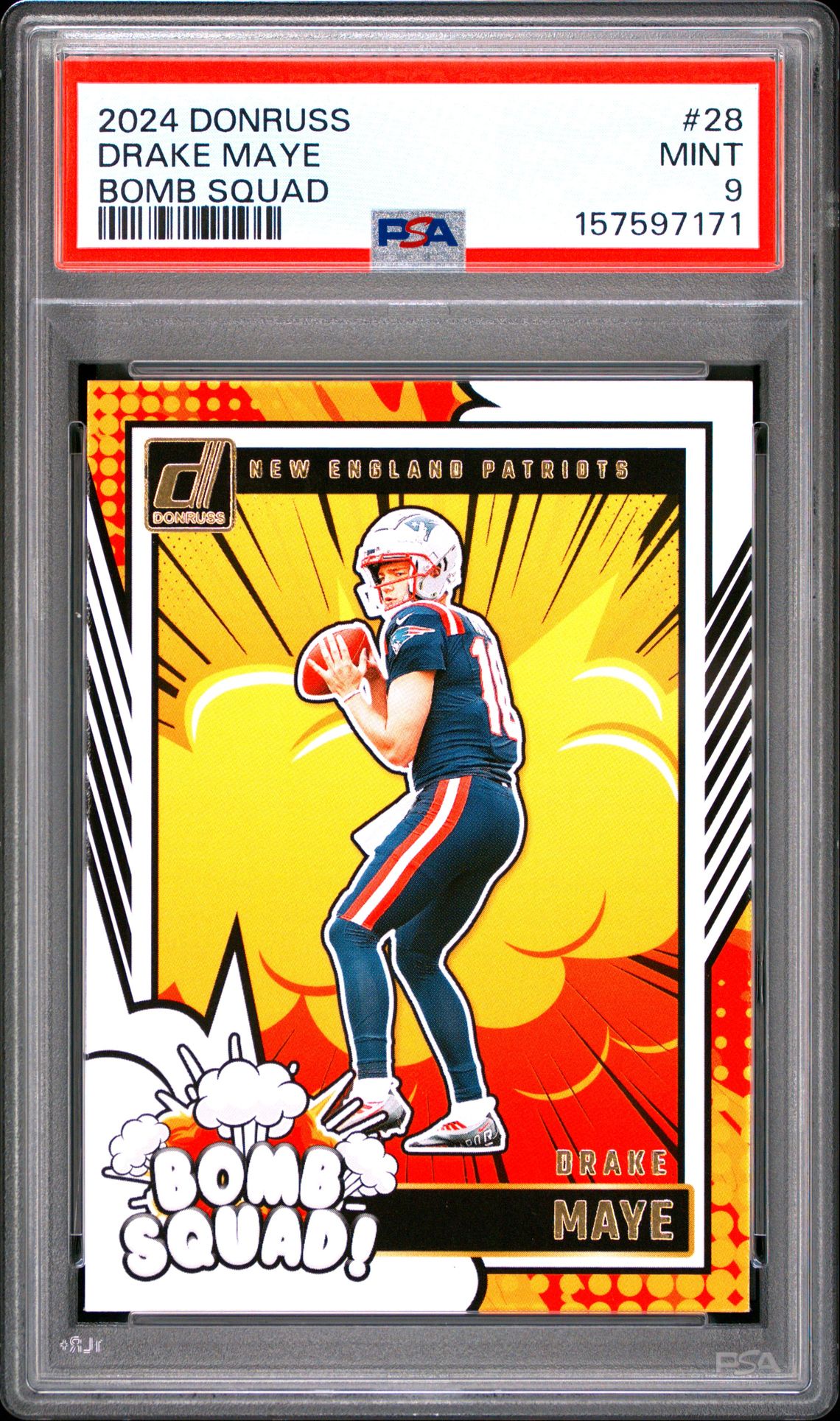 2024 Panini Donruss Bomb Squad Drake Maye #28 Mint 9 front