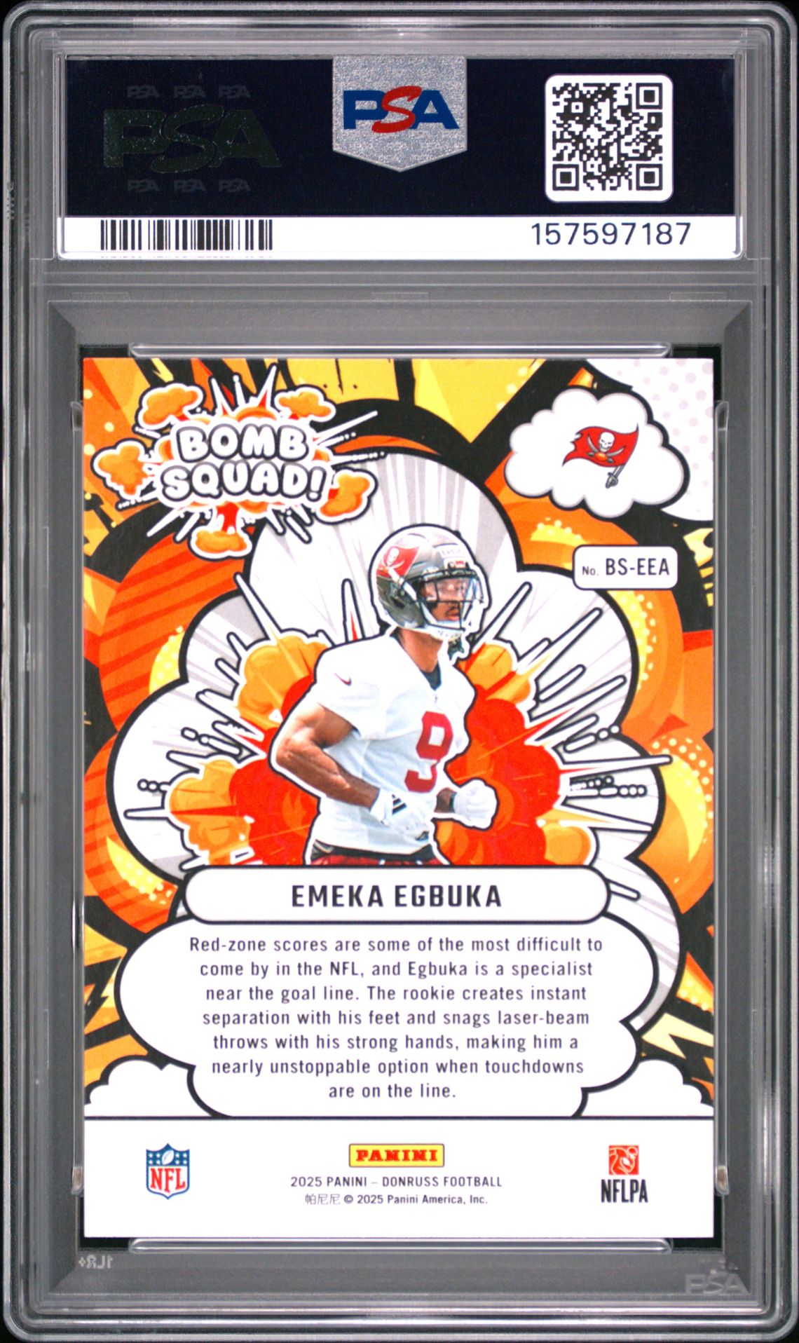 2025 Panini Donruss Bomb Squad Emeka Egbuka #Bs-Eea Gem Mt 10 back view - PSA certificate #157597187