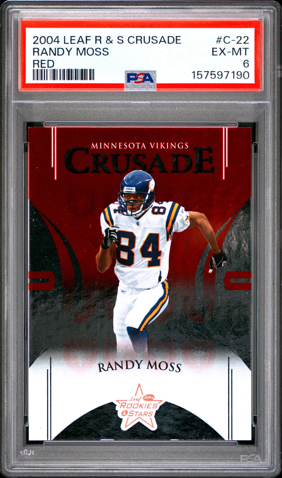 2004 Leaf R & S Crusade Randy Moss #C-22 (Red) Ex-Mt 6 front