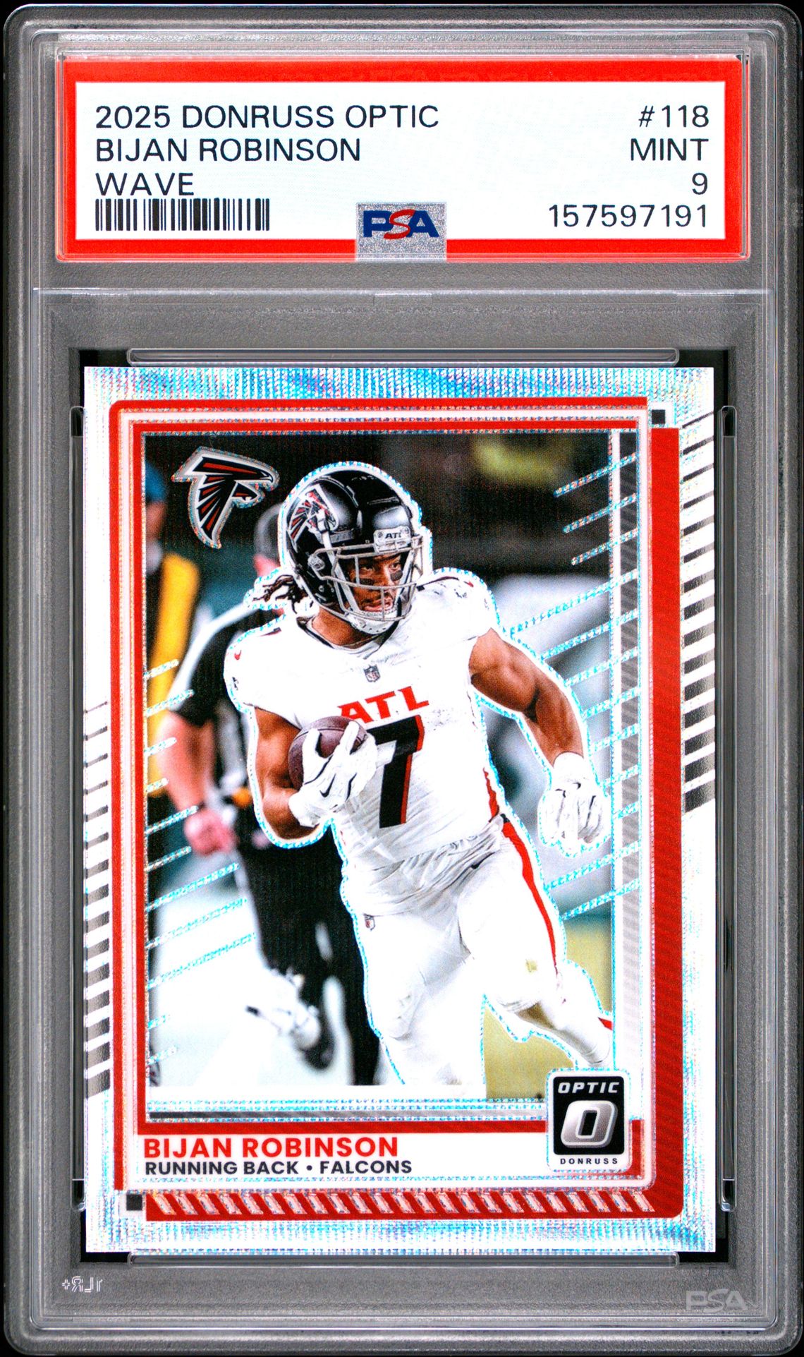 2025 Panini Donruss Optic Bijan Robinson #118 (Wave) Mint 9 front