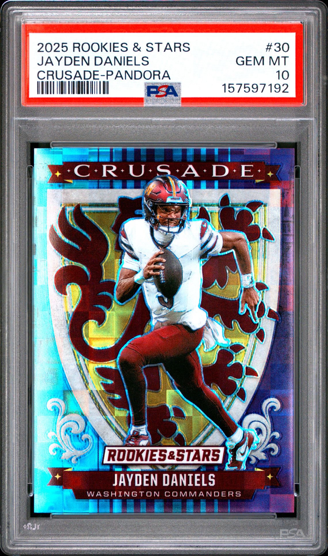 2025 Panini Rookies & Stars Crusade Jayden Daniels #30 (Crusade-Pandora) Gem Mt 10 front