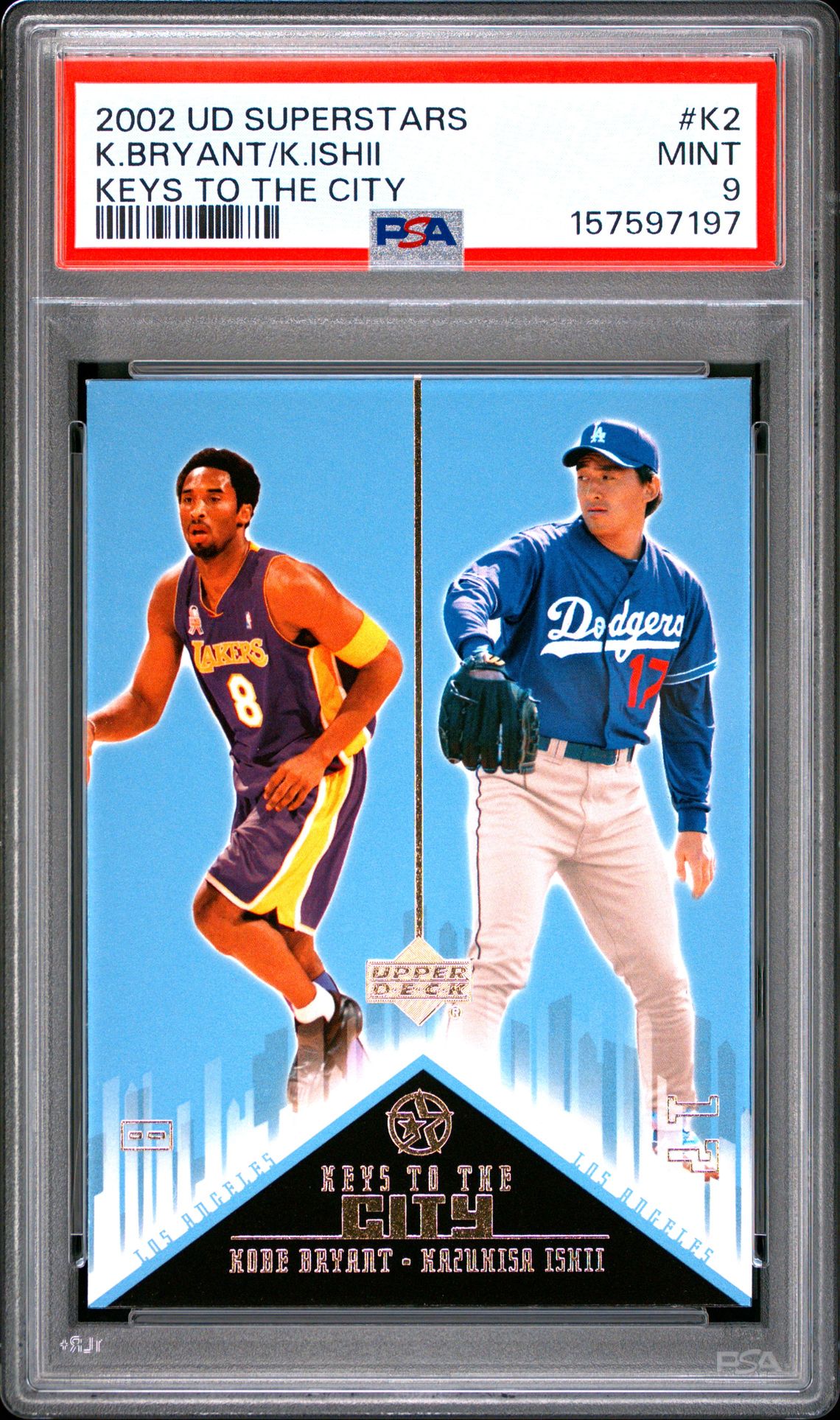 2002 Upper Deck Superstars Keys To The City K.bryant/K.ishii #K2 (Keys To The City) Mint 9 front