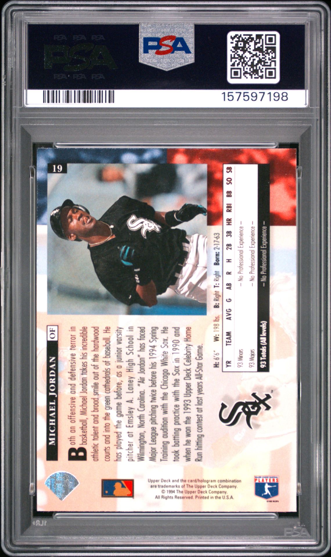 1994 Upper Deck Michael Jordan #19 Nm-Mt 8 back