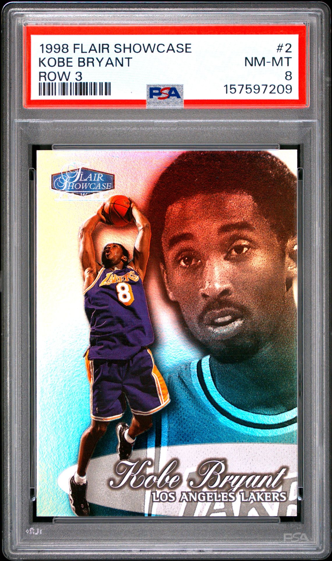 1998 Flair Showcase Kobe Bryant #2 (Row 3) Nm-Mt 8 front