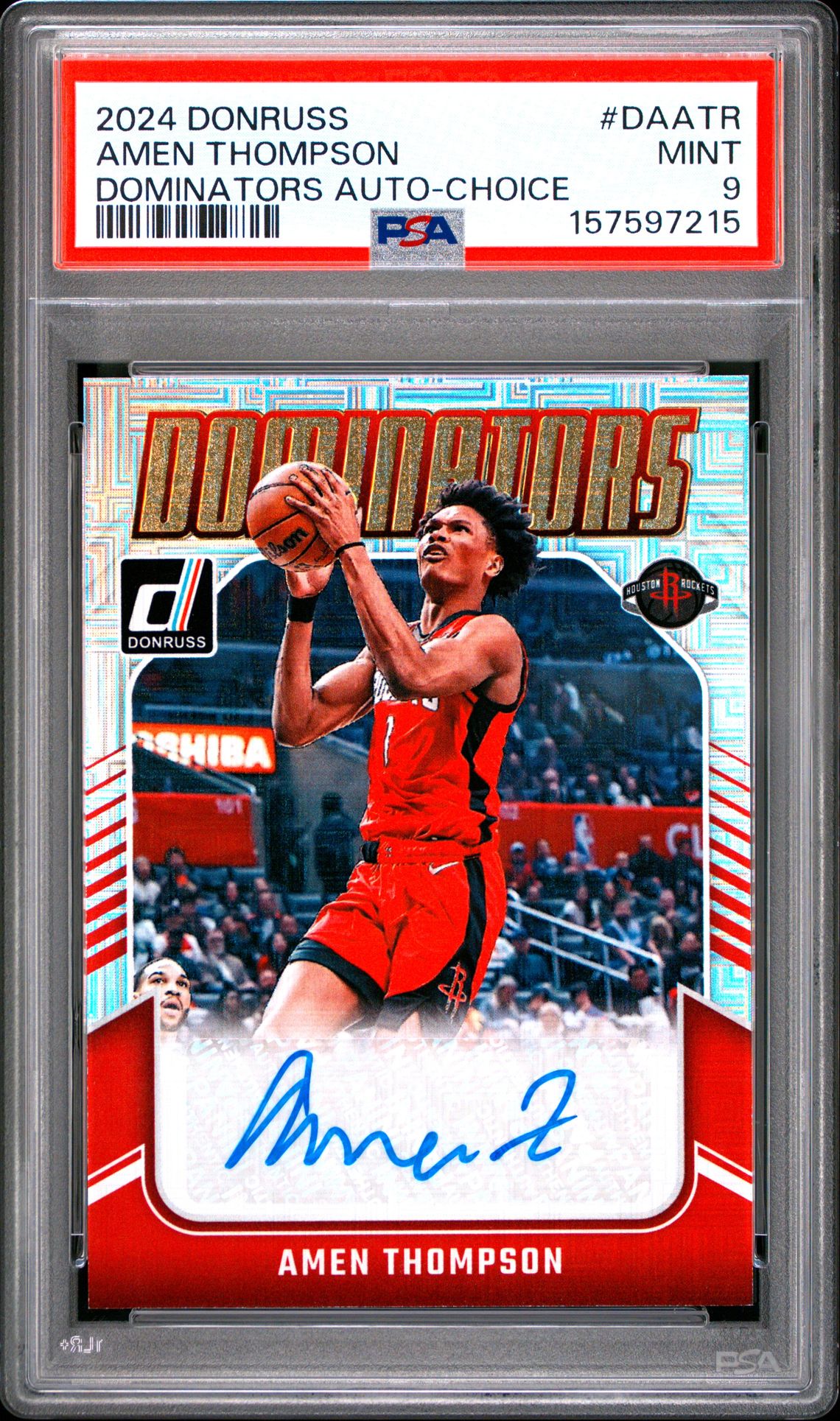 2024 Panini Donruss Dominators Autographs Amen Thompson #Daatr (Dominators Auto-Choice) Mint 9 front