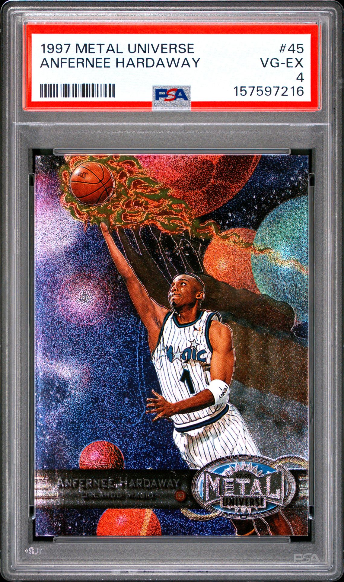 1997 Metal Universe Anfernee Hardaway #45 Vg-Ex 4 front