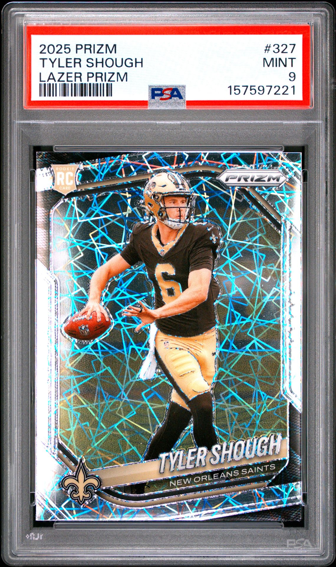 2025 Panini Prizm Tyler Shough #327 (Lazer Prizm) Mint 9 front