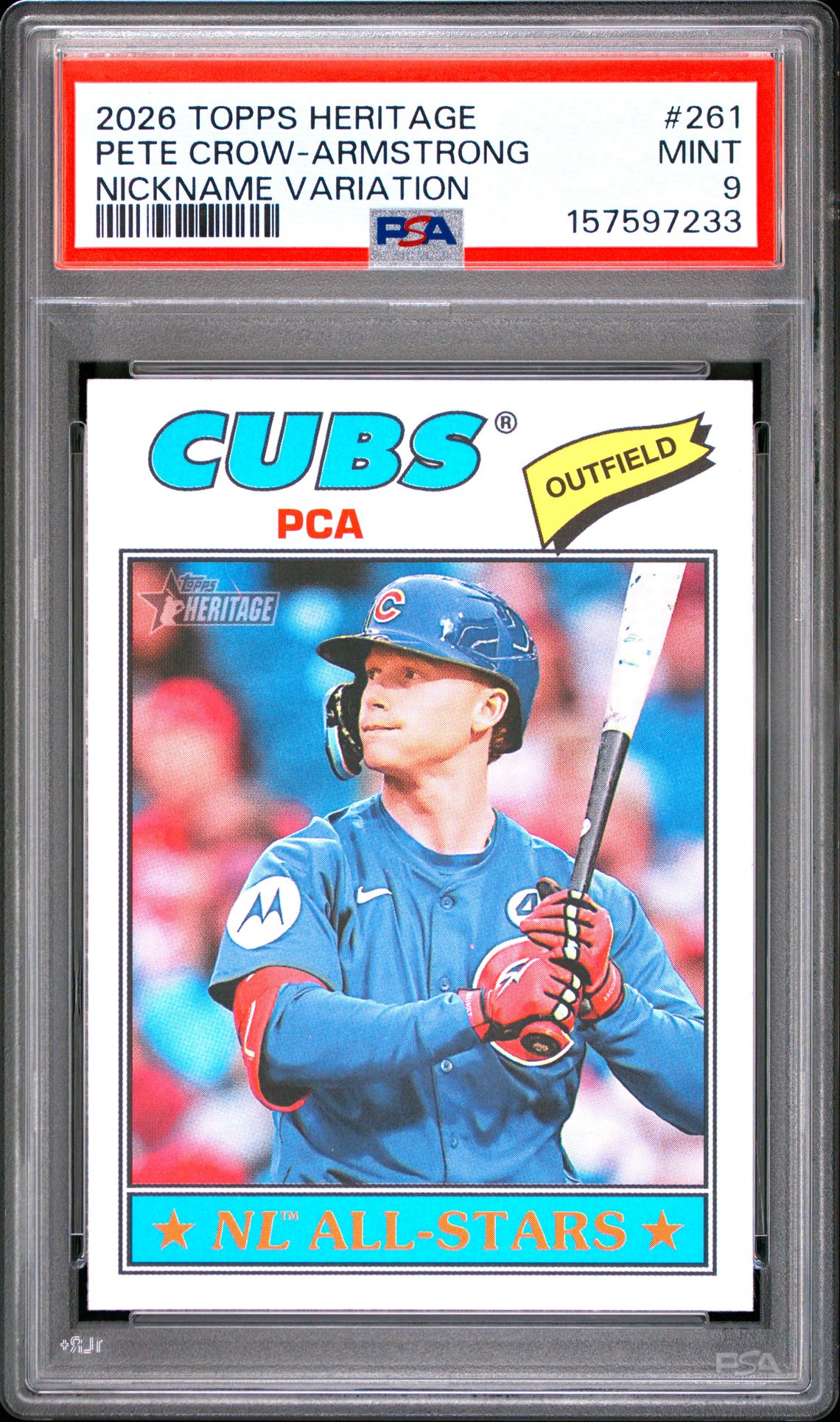 2026 Topps Heritage Pete Crow-Armstrong #261 (Nickname Variation) Mint 9 front