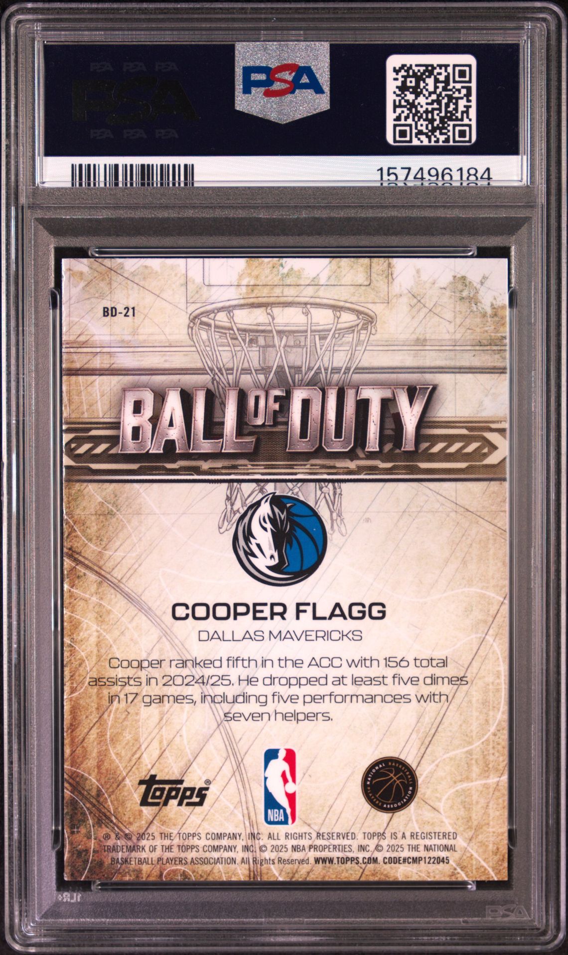 2025 Topps Chrome Ball Of Duty Cooper Flagg #Bd-21 Mint 9 back