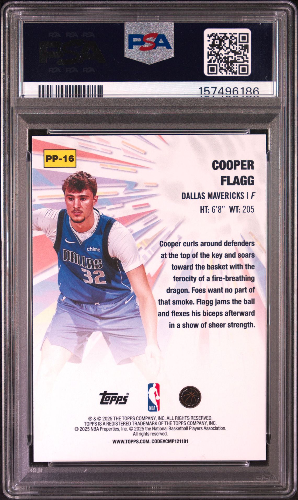 2025 Topps Power Players Cooper Flagg #Pp-16 Mint 9 back
