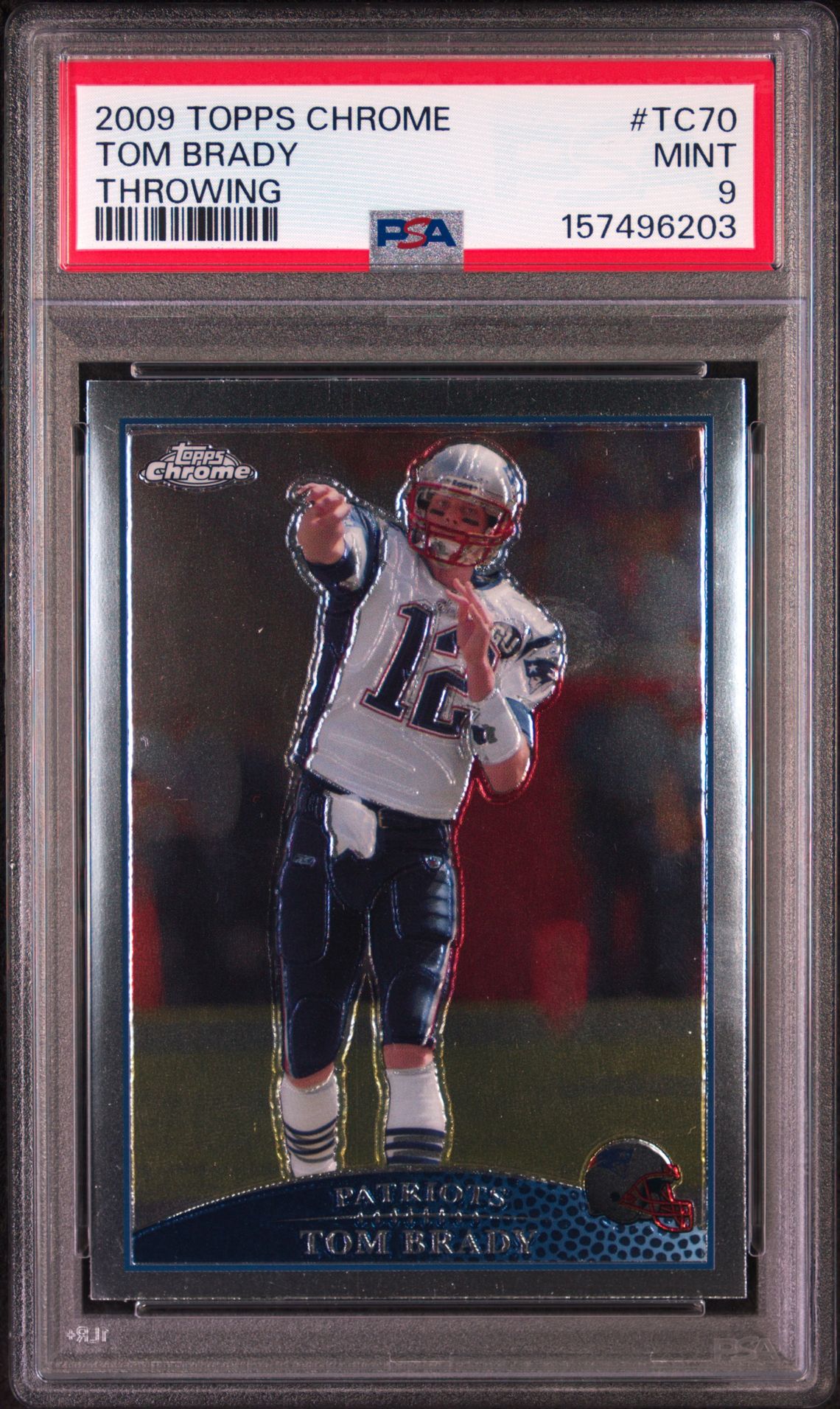 2009 Topps Chrome Tom Brady #Tc70 (Throwing) Mint 9 front