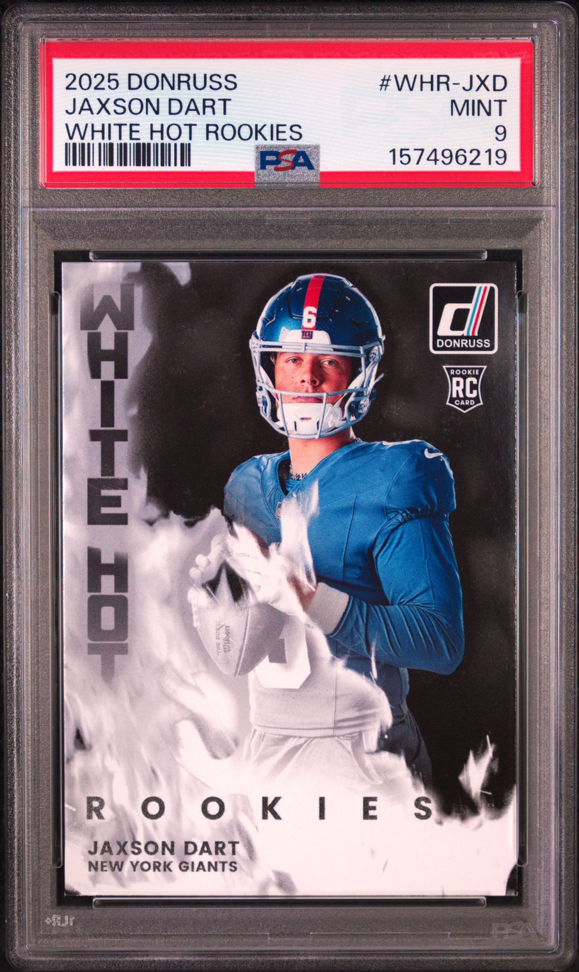 2025 Panini Donruss White Hot Rookies Jaxson Dart #Whr-Jxd Mint 9 front