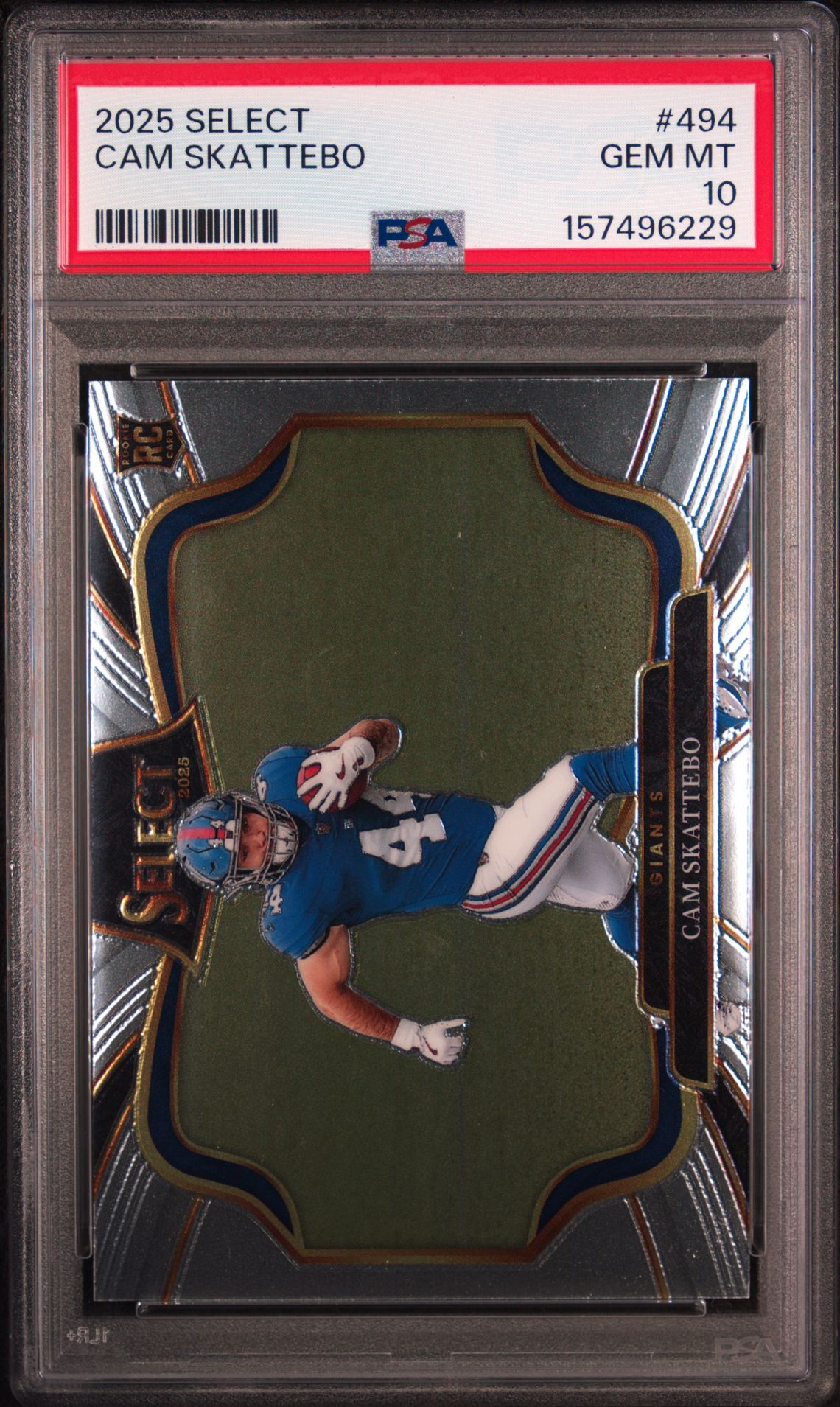 2025 Panini Select Cam Skattebo #494 Gem Mt 10 front