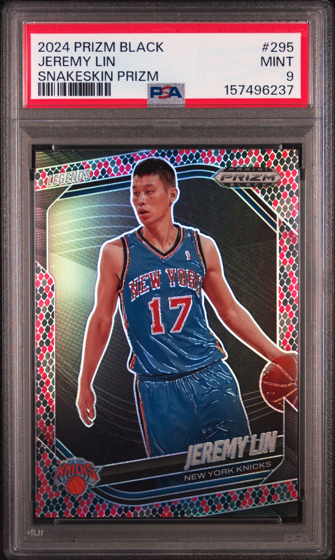 2024 Panini Prizm Black Jeremy Lin #295 (Snakeskin Prizm) Mint 9 front