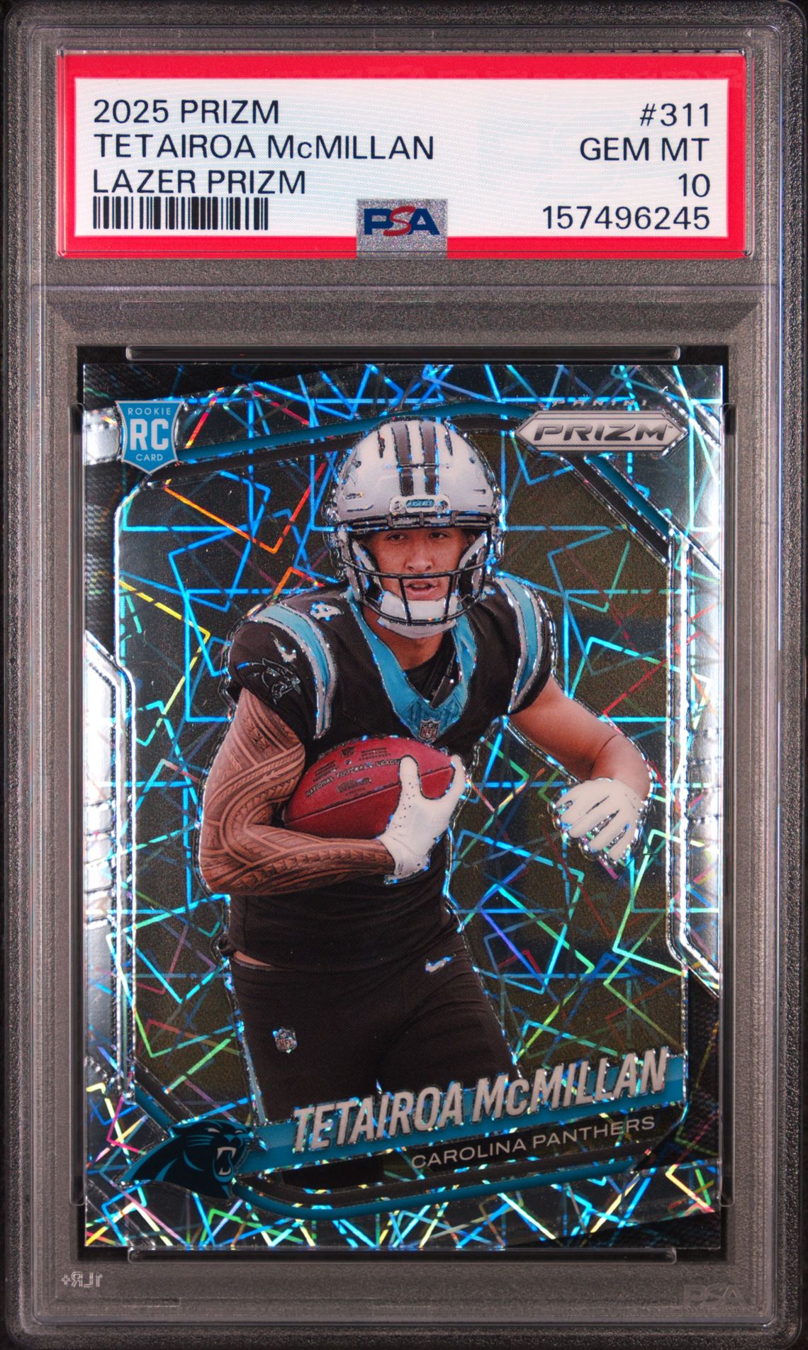 2025 Panini Prizm Tetairoa Mcmillan #311 (Lazer Prizm) Gem Mt 10 front