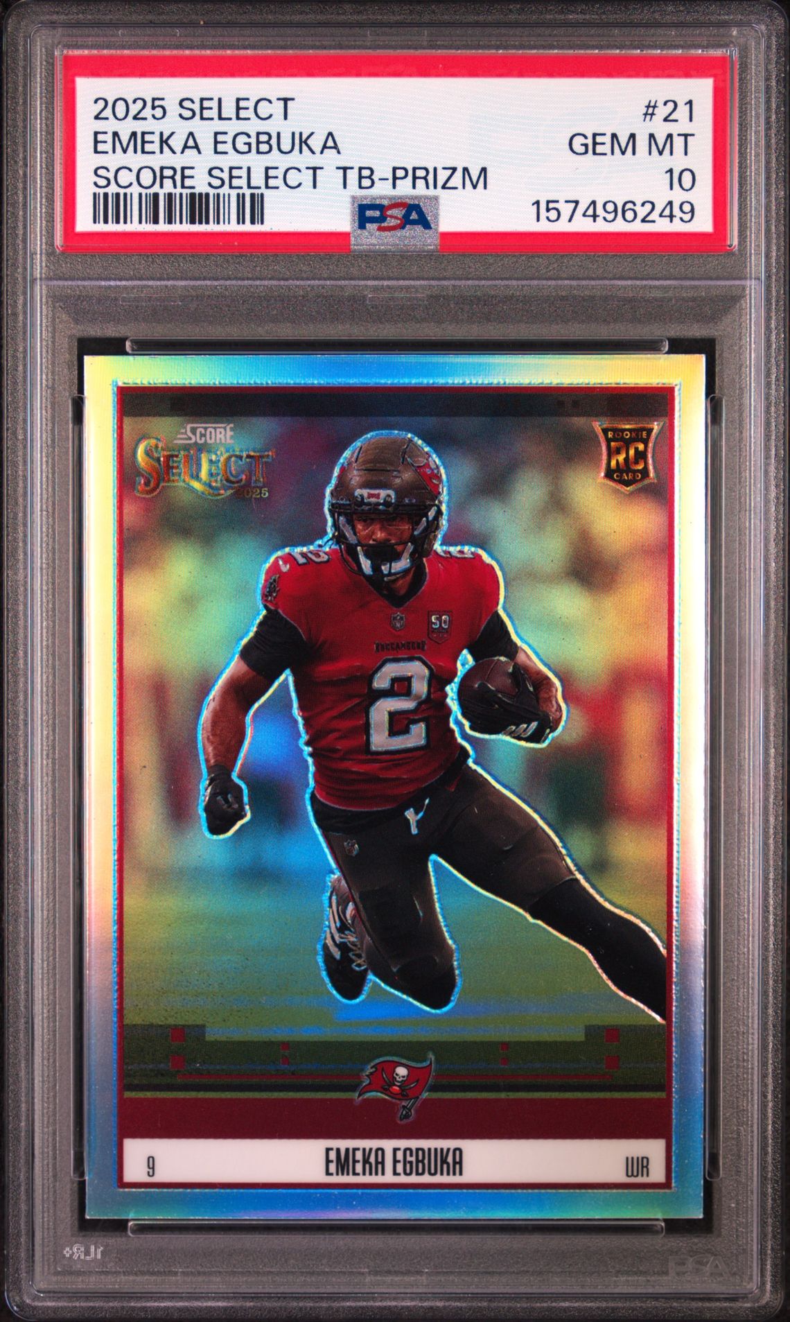 2025 Panini Select Score Select Throwback Emeka Egbuka #21 (Score Select Tb-Prizm) Gem Mt 10 front
