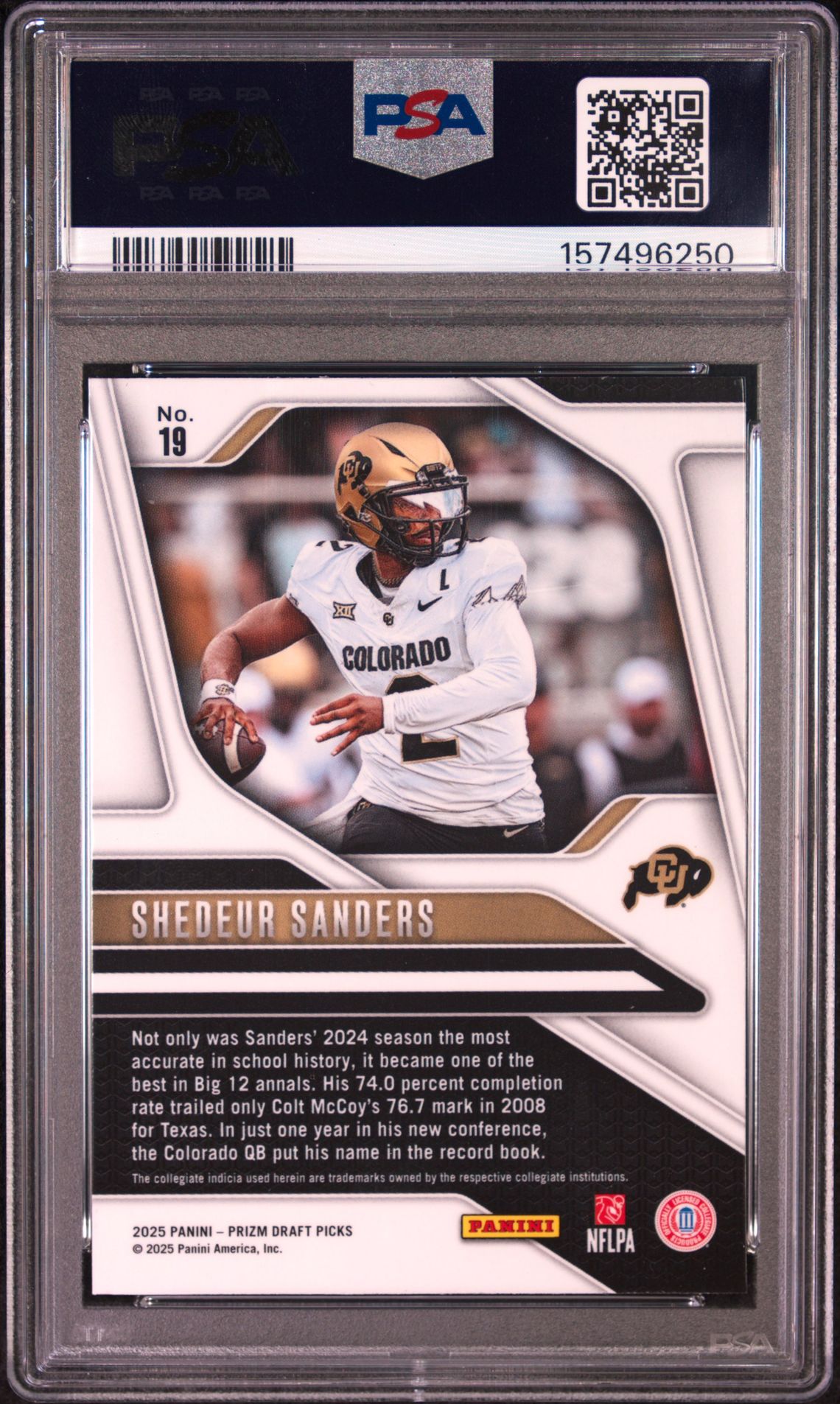 2025 Panini Prizm Draft Picks Shedeur Sanders #19 Mint 9 back