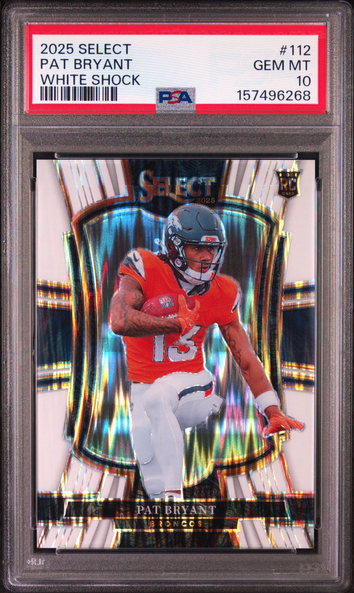 2025 Panini Select Pat Bryant #112 (White Shock) Gem Mt 10 front