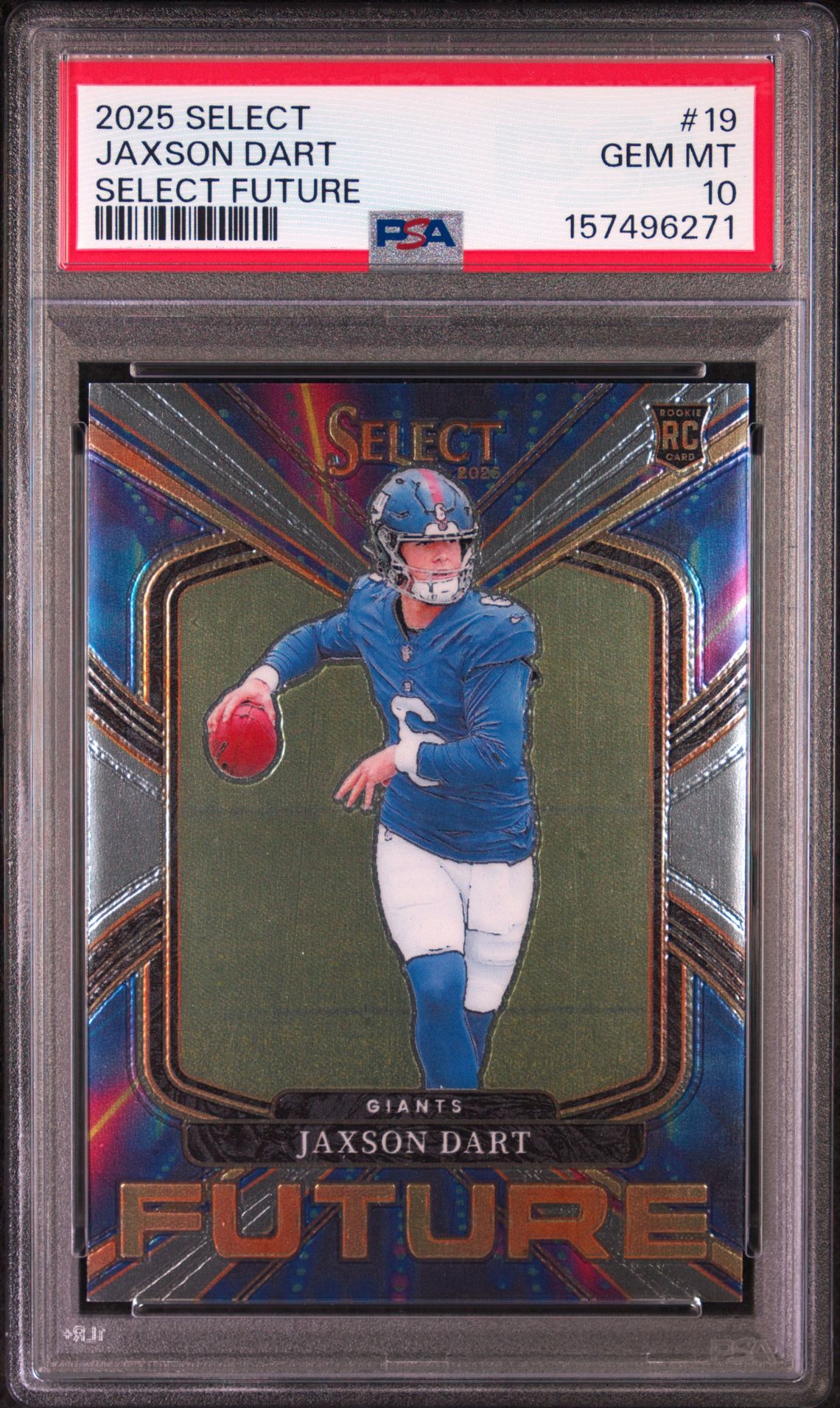 2025 Panini Select Select Future Jaxson Dart #19 Gem Mt 10 front