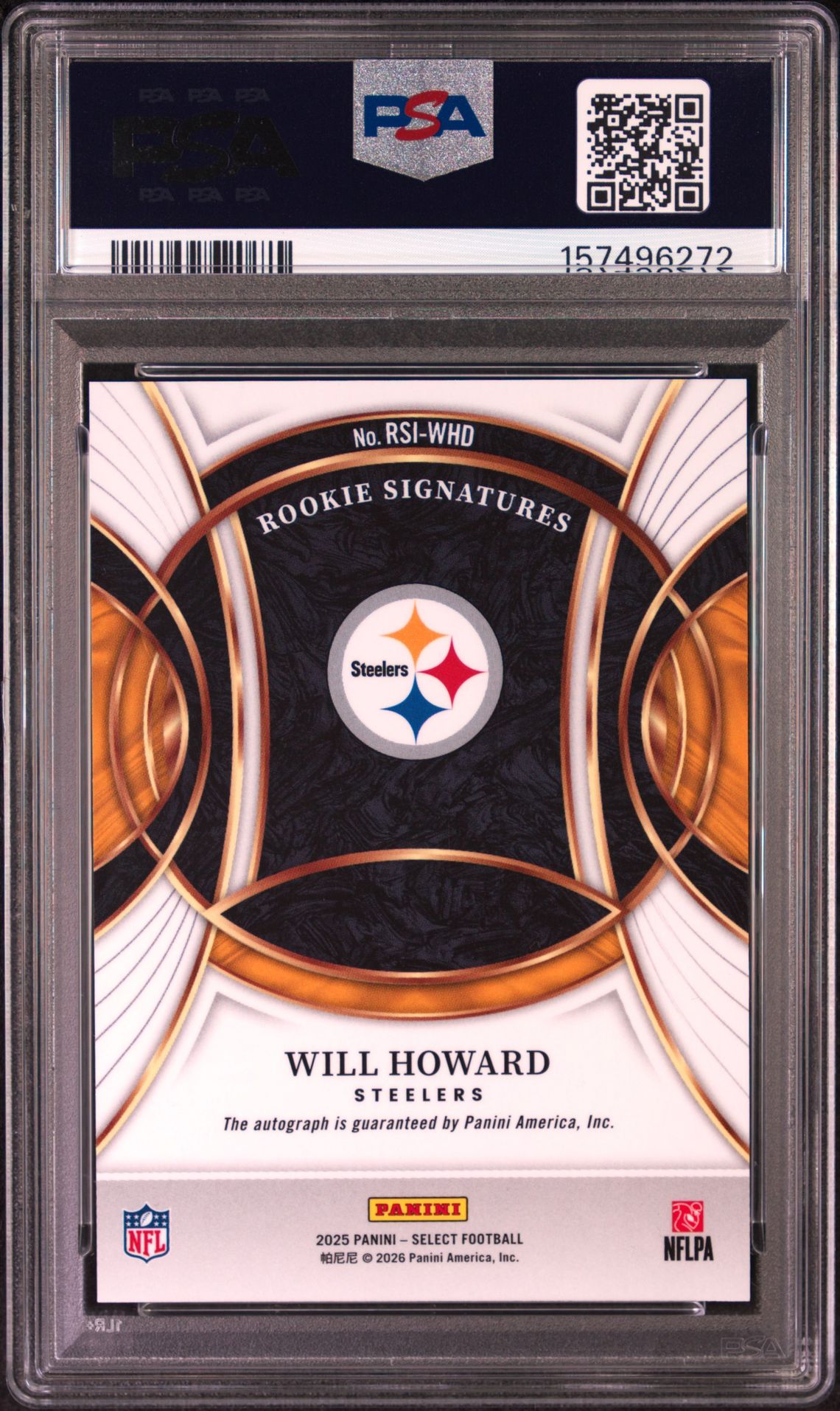 2025 Panini Select Rookie Signatures Will Howard #Rsi-Whd Mint 9 back