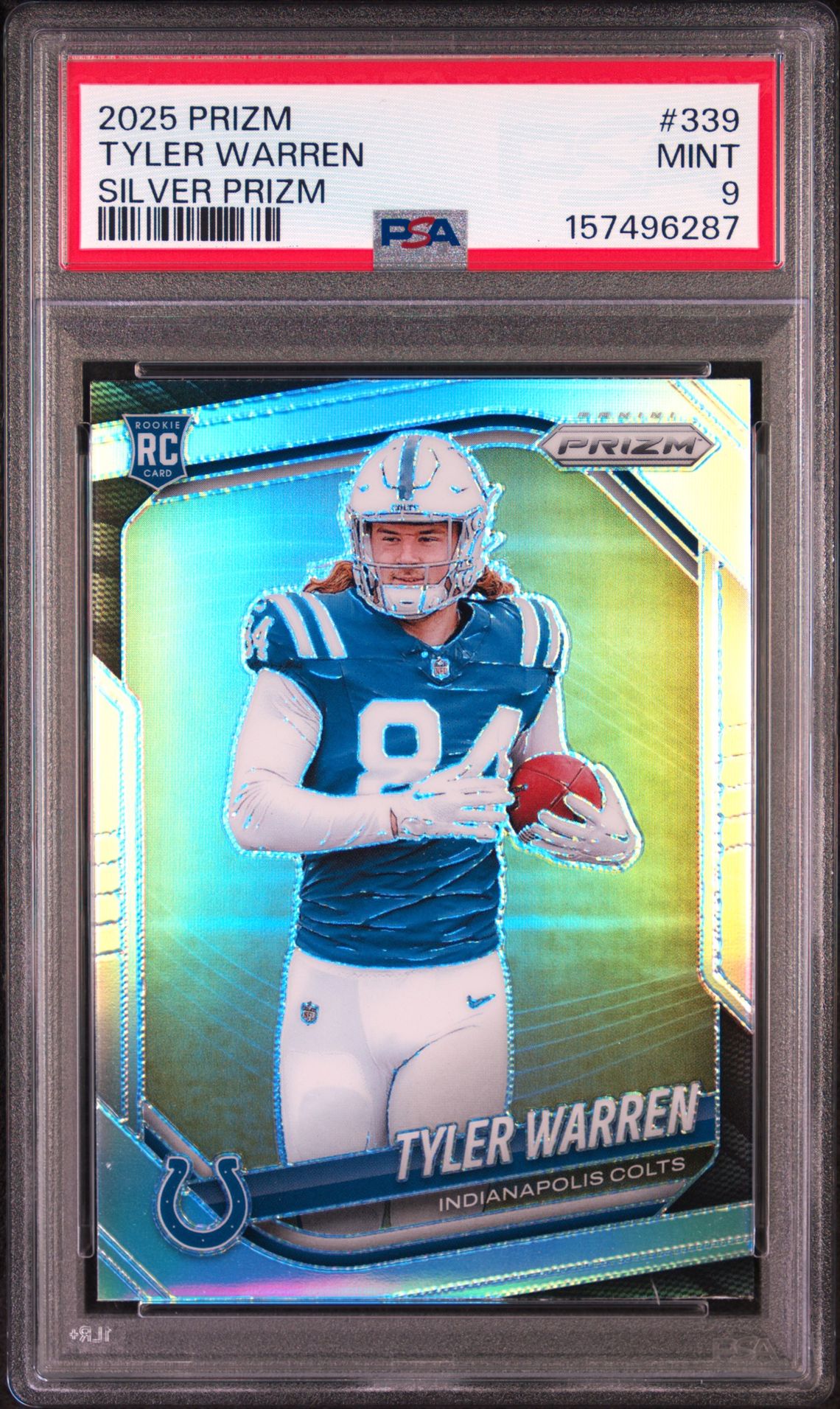 2025 Panini Prizm Tyler Warren #339 (Silver Prizm) Mint 9 front