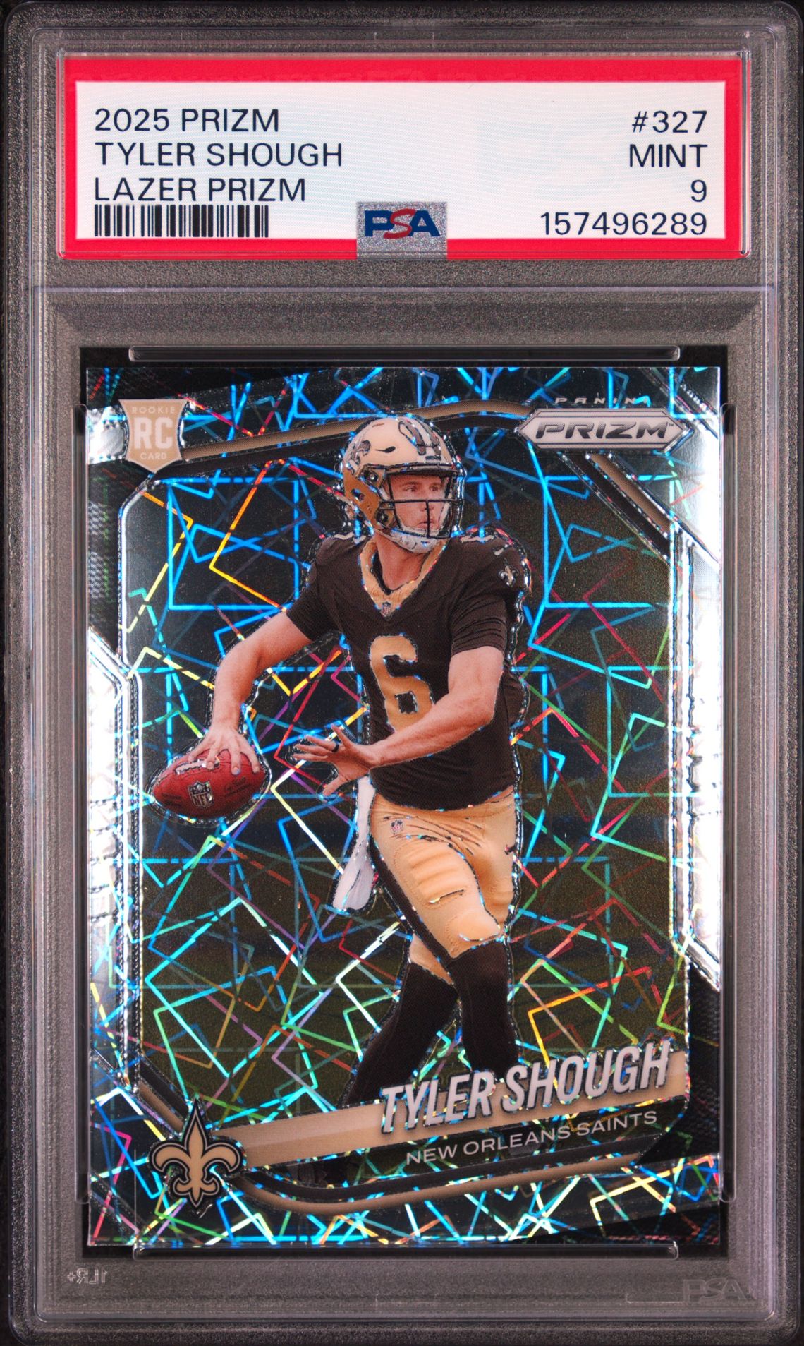 2025 Panini Prizm Tyler Shough #327 (Lazer Prizm) Mint 9 front