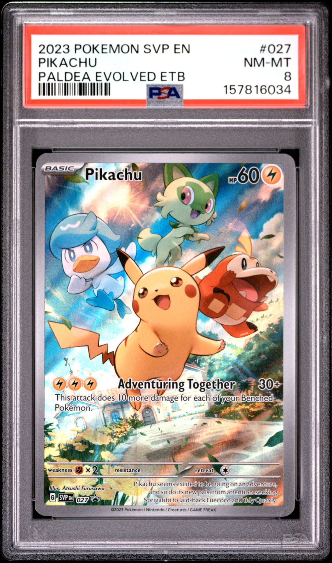 2023 Pokemon Svp En-Sv Black Star Promo Pikachu #027 (Paldea Evolved Etb) Nm-Mt 8 front