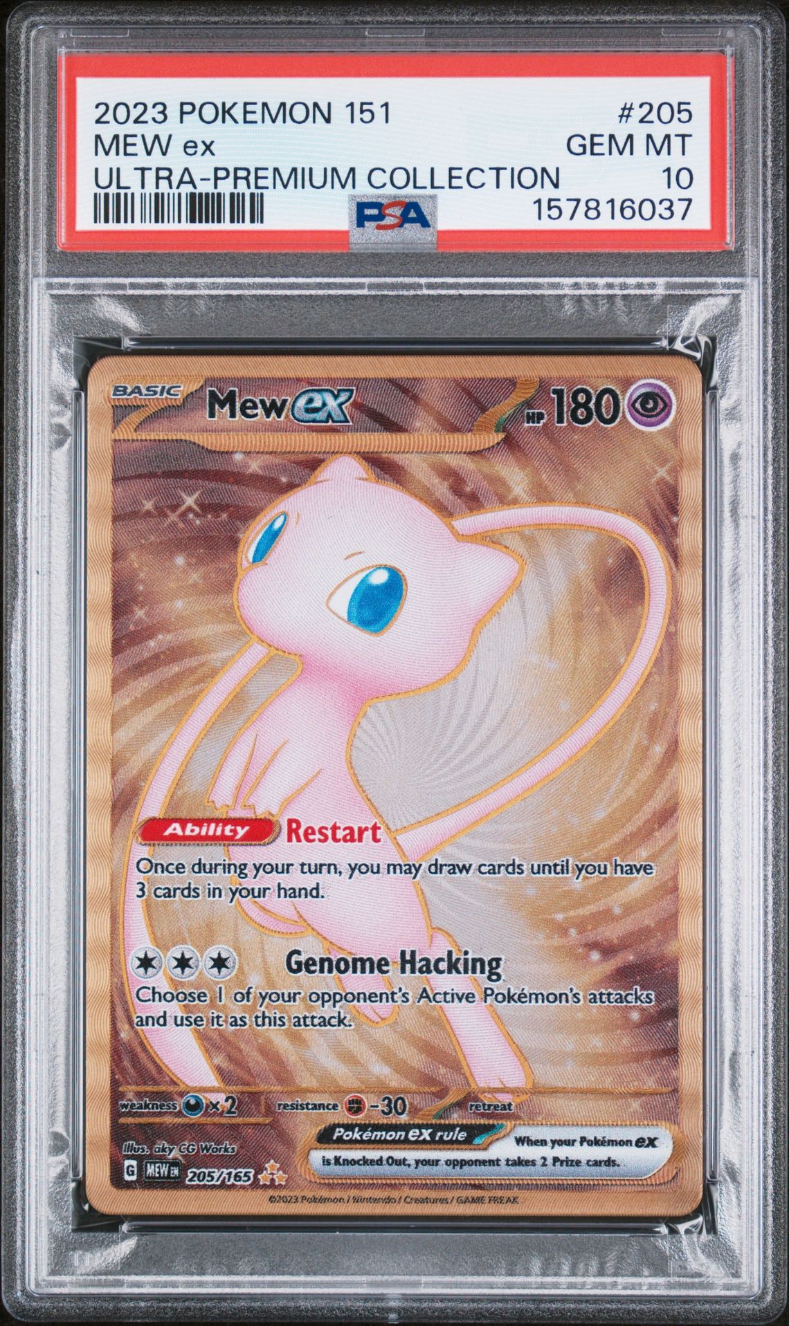 2023 Pokemon 151 Ultra-Premium Collection Mew Ex #205 Gem Mt 10 front view - PSA graded GEM MT 10