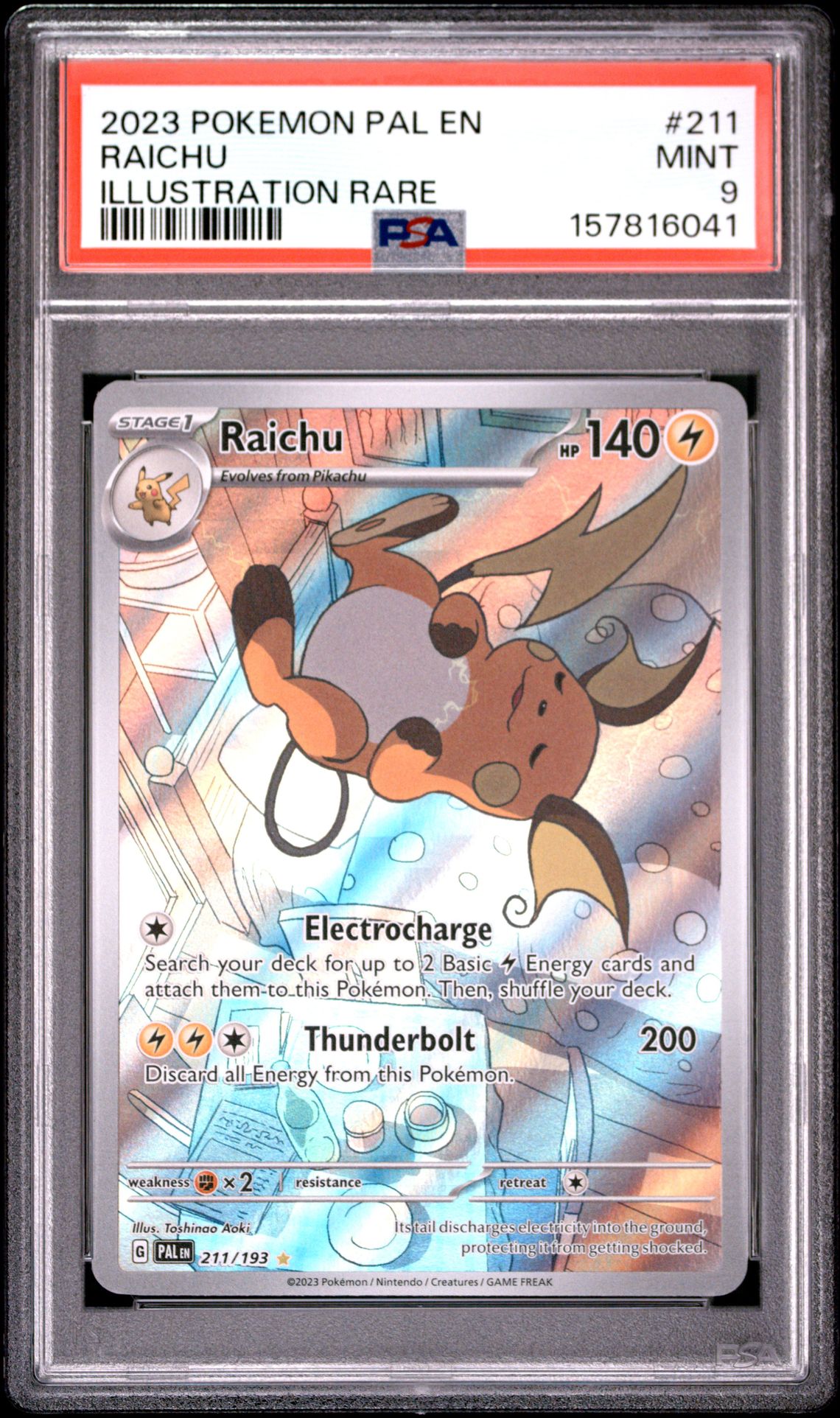 2023 Pokemon Pal En-Paldea Evolved Raichu #211 (Illustration Rare) Mint 9 front