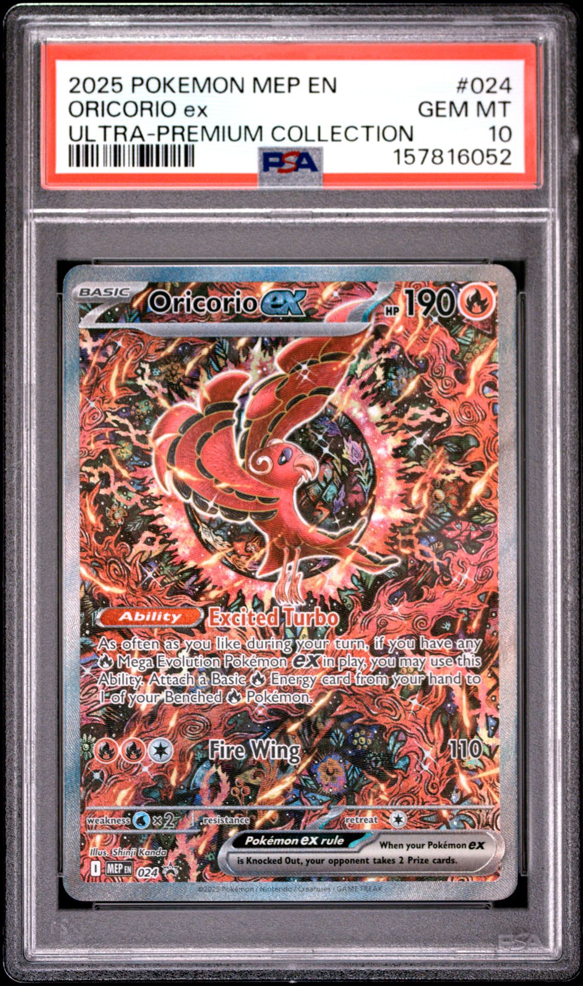 2025 Pokemon Mep En-Me Black Star Promo Oricorio Ex #024 (Ultra-Premium Collection) Gem Mt 10 front