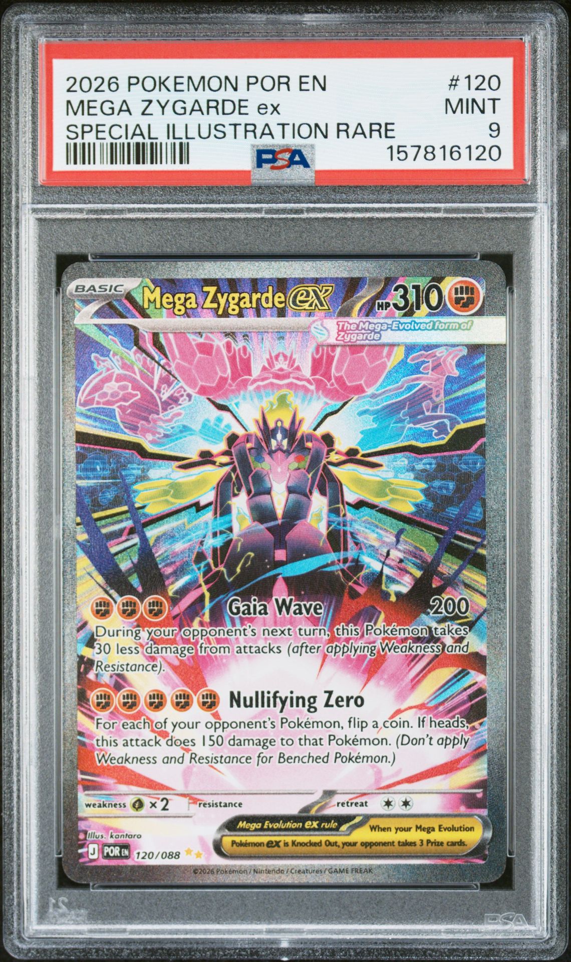 2026 Pokemon Por En-Perfect Order Mega Zygarde Ex #120 (Special Illustration Rare) Mint 9 front