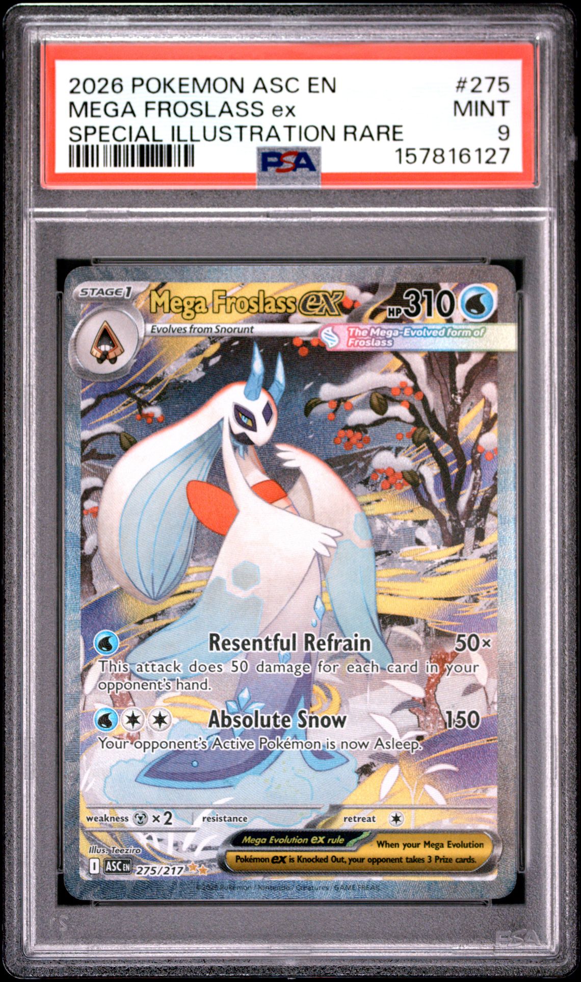 2026 Pokemon Asc En-Ascended Heroes Mega Froslass Ex #275 (Special Illustration Rare) Mint 9 front