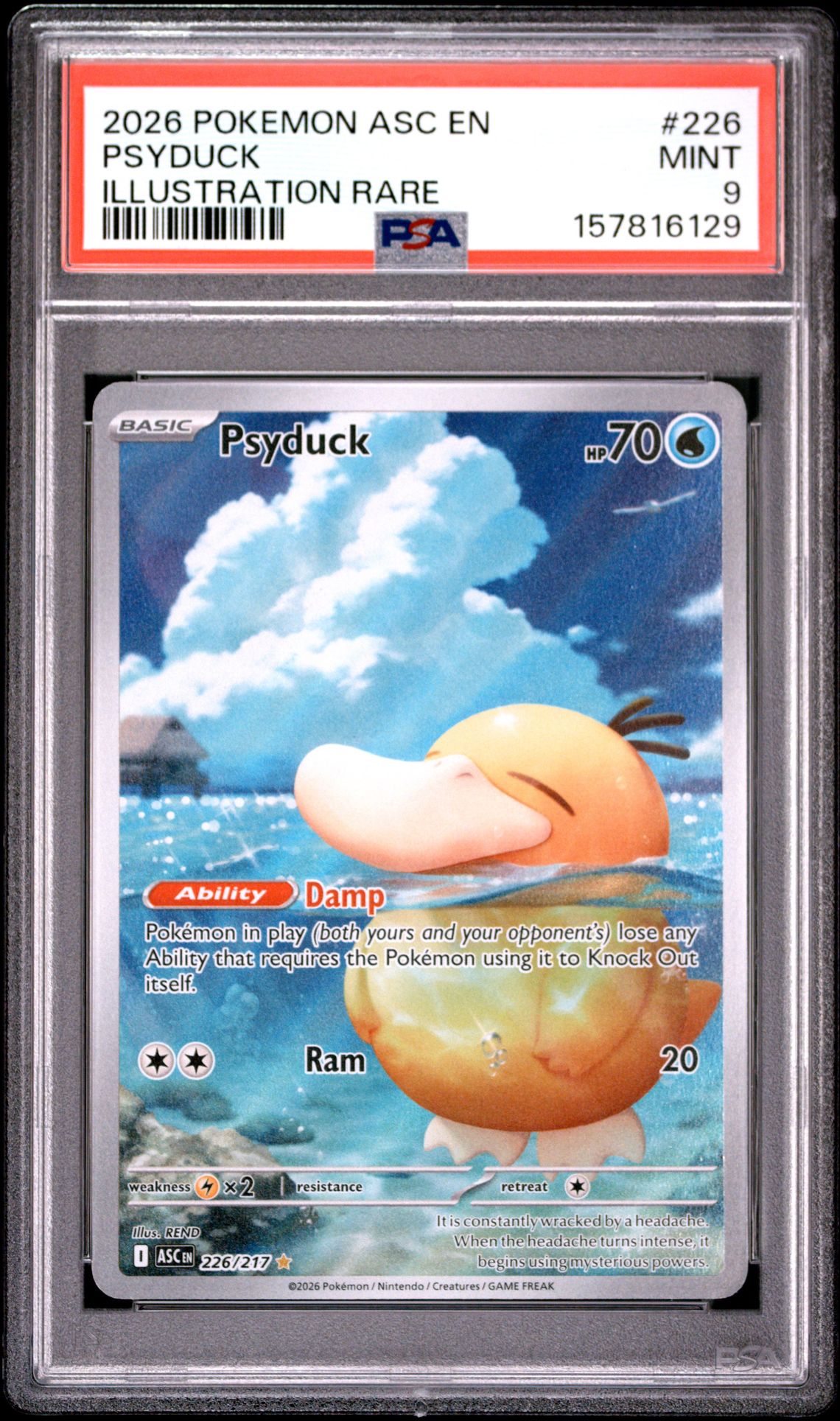 2026 Pokemon Asc En-Ascended Heroes Psyduck #226 (Illustration Rare) Mint 9 front