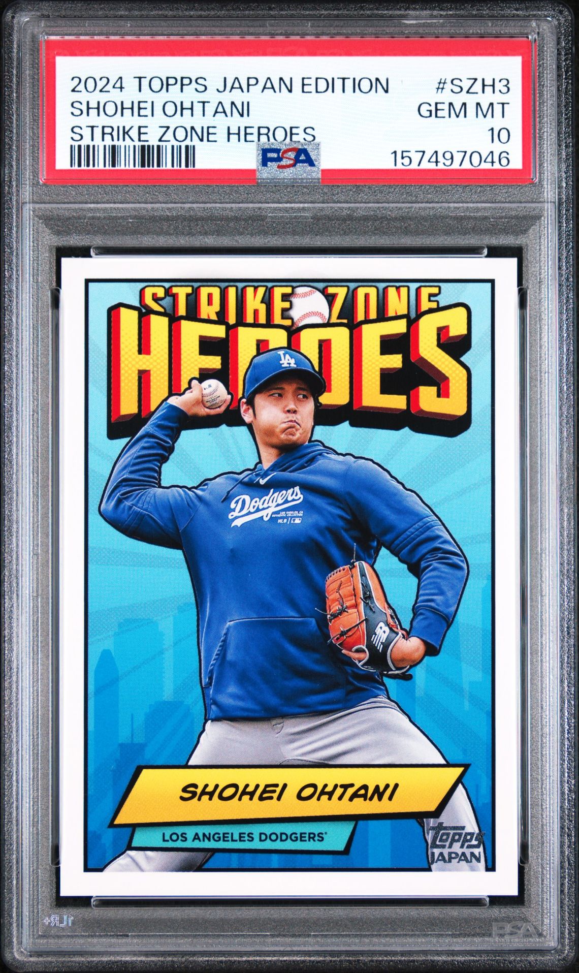 2024 TOPPS BASEBALL JAPAN EDITION STRIKE ZONE HEROES SHOHEI OHTANI  SZH3 GEM MT 10 front