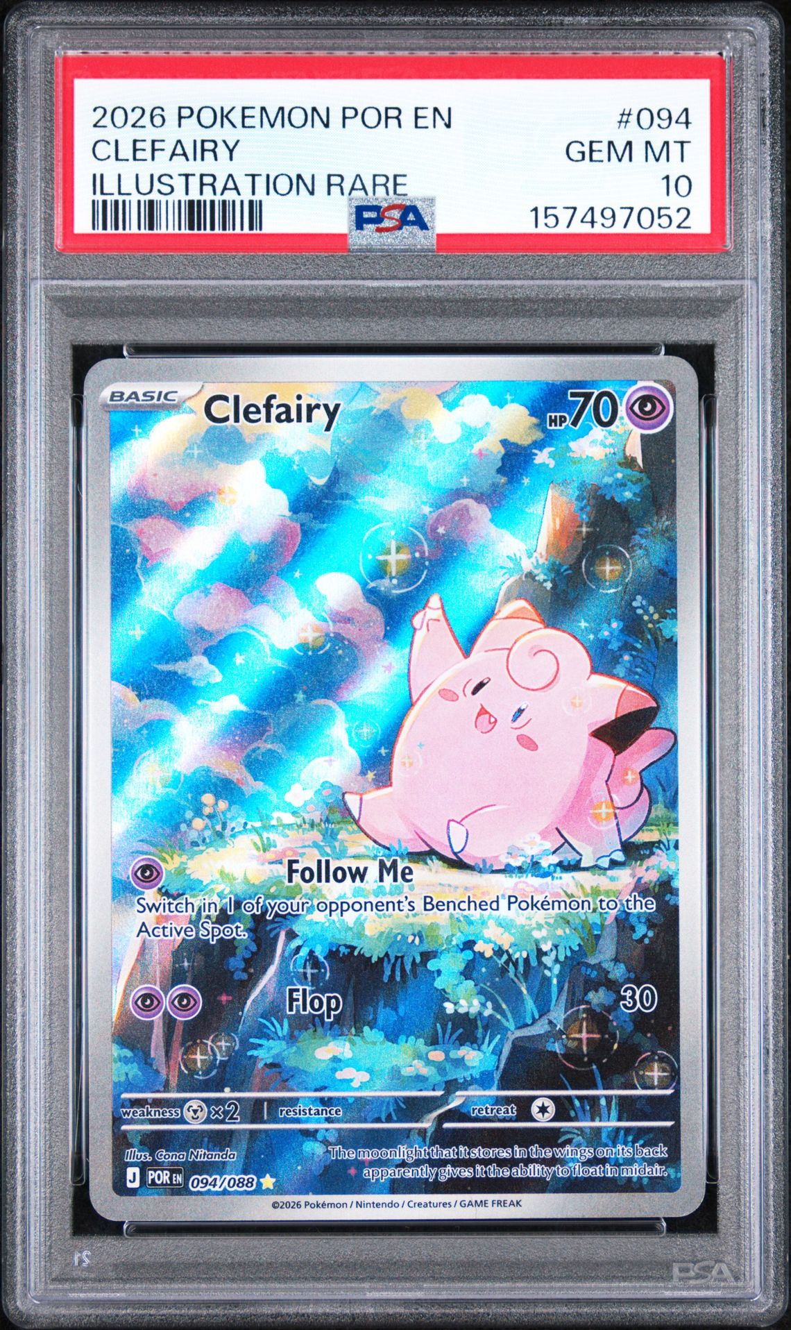 2026 Pokemon Por En-Perfect Order Clefairy #094 (Illustration Rare) Gem Mt 10 front