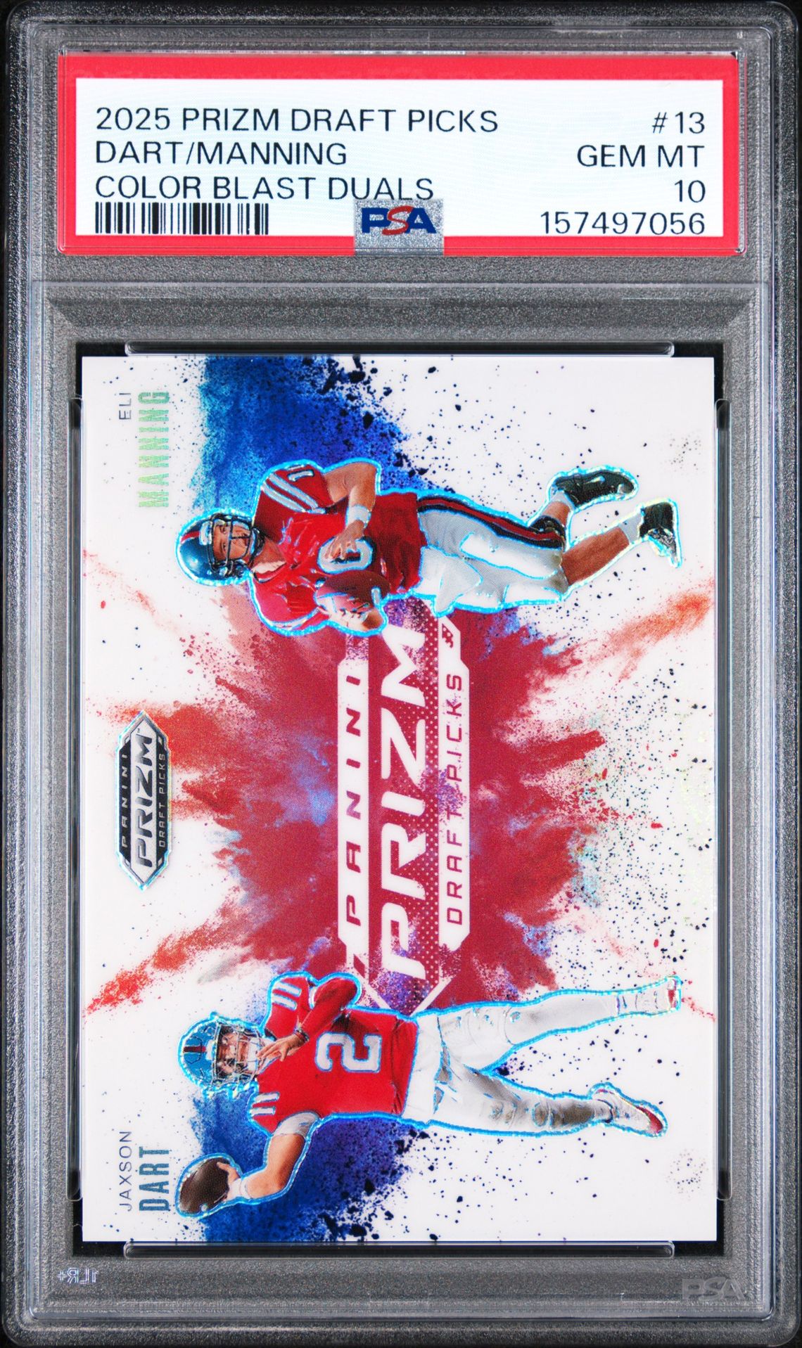 2025 Panini Prizm Draft Picks Color Blast Duals Dart/Manning #13 Gem Mt 10 front