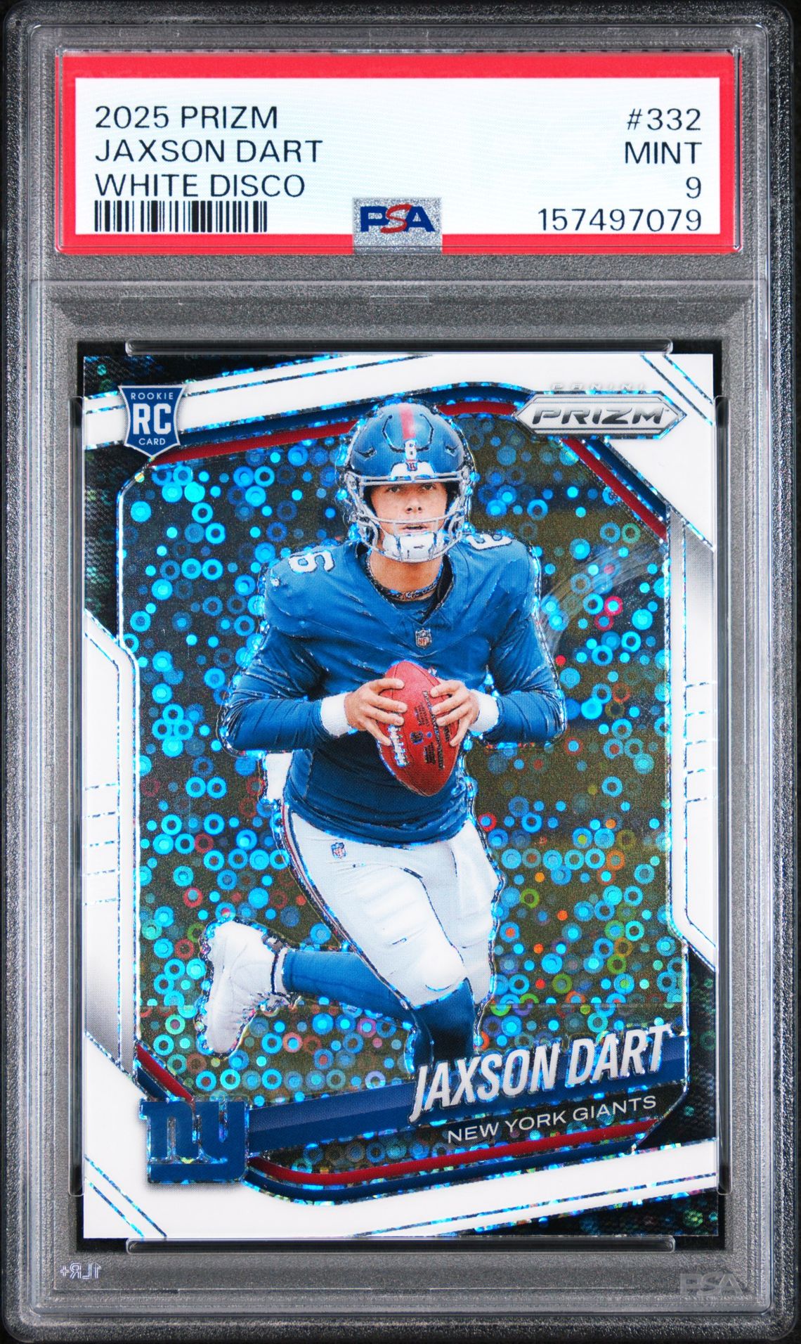 2025 Panini Prizm Jaxson Dart #332 (White Disco) Mint 9 front