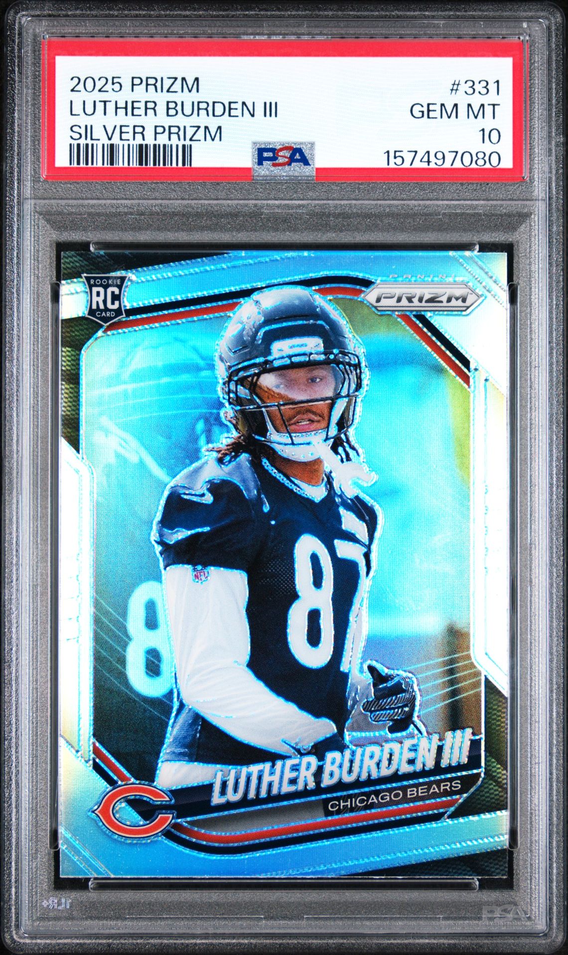 2025 Panini Prizm Luther Burden Iii #331 (Silver Prizm) Gem Mt 10 front view - PSA graded GEM MT 10