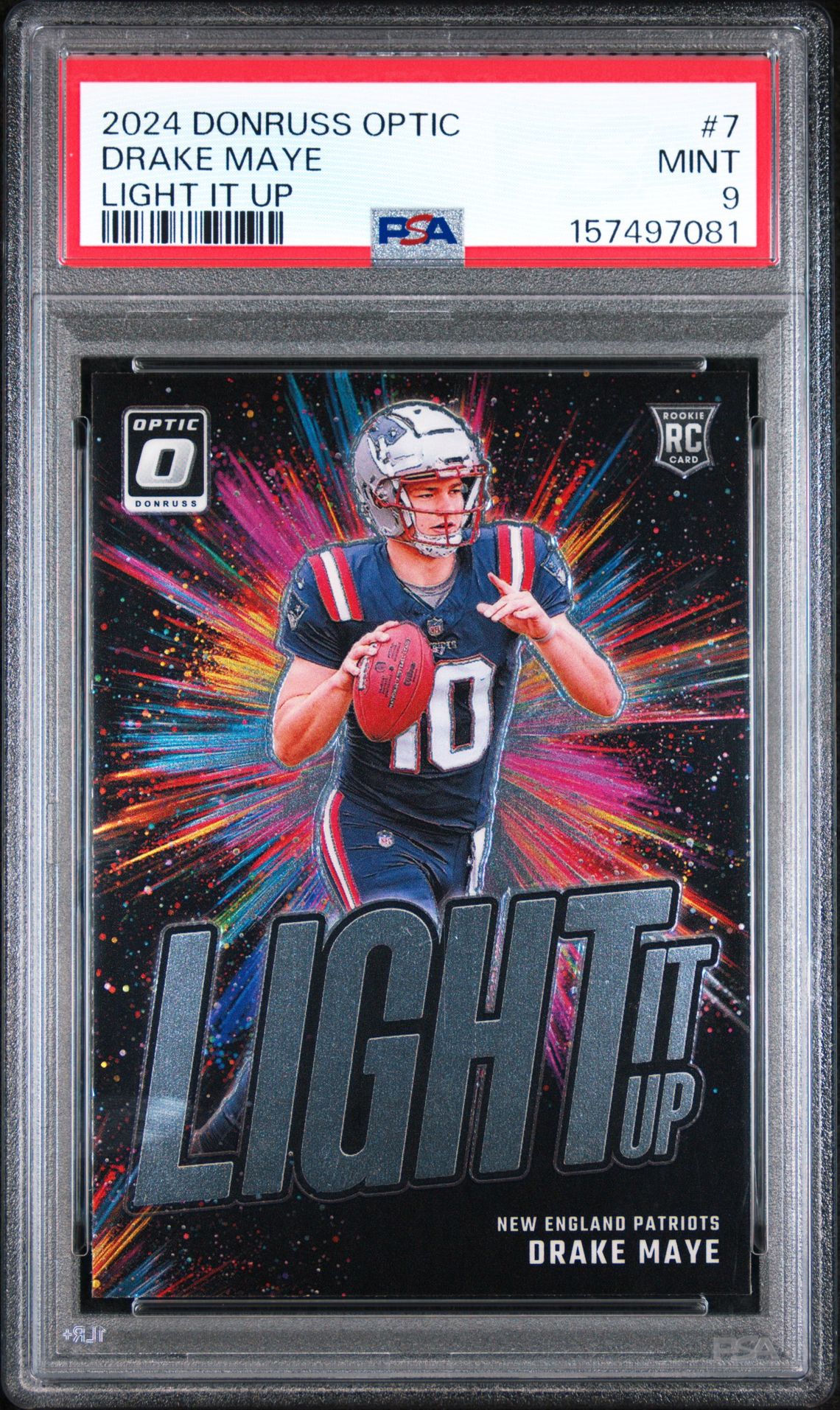 2024 Panini Donruss Optic Light It Up Drake Maye #7 Mint 9 front
