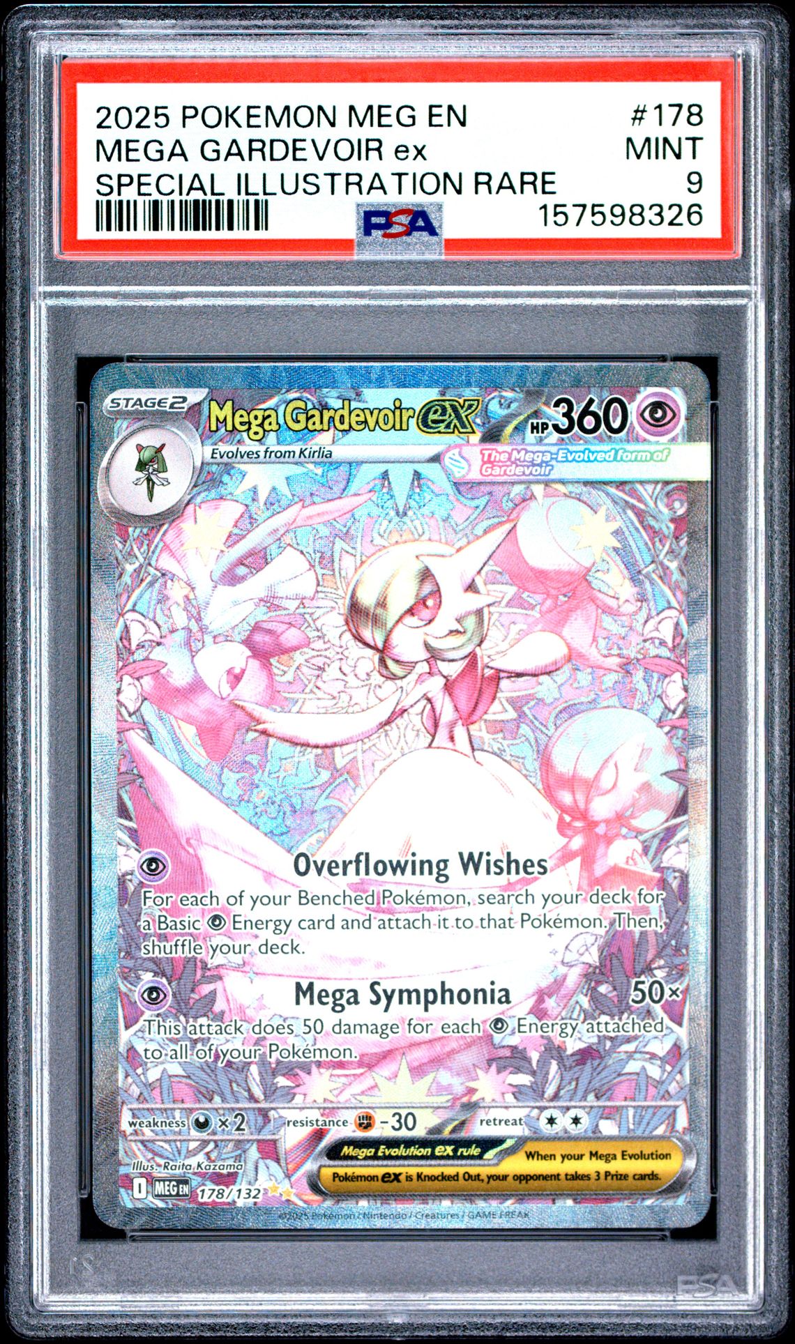 2025 Pokemon Meg En-Mega Evolution Mega Gardevoir Ex #178 (Special Illustration Rare) Mint 9 front