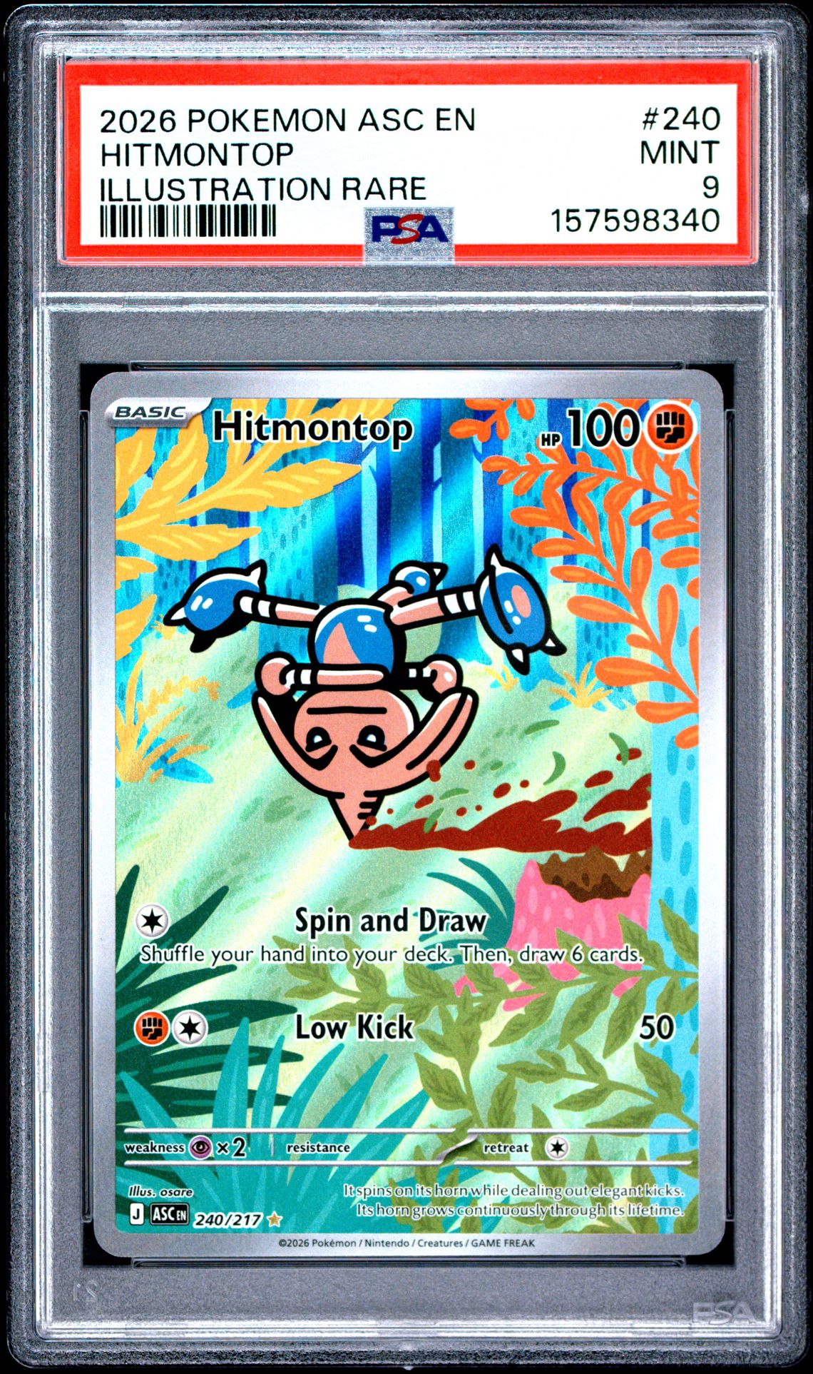 2026 Pokemon Asc En-Ascended Heroes Hitmontop #240 (Illustration Rare) Mint 9 front