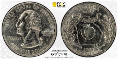 1999-D 25C Georgia AU50