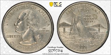2001-P 25C Rhode Island AU53