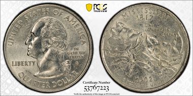 2002-P 25C Mississippi AU58