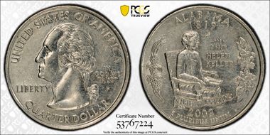 2003-P 25C Alabama AU50