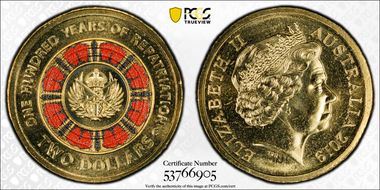 2019-C $2 100 Years of Repatriation Colorized MS68