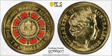 2019-C $2 100 Years of Repatriation Colorized MS68