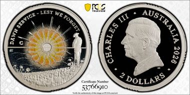 2026-C $2 Dawn Service Ag Colorized PR70DCAM